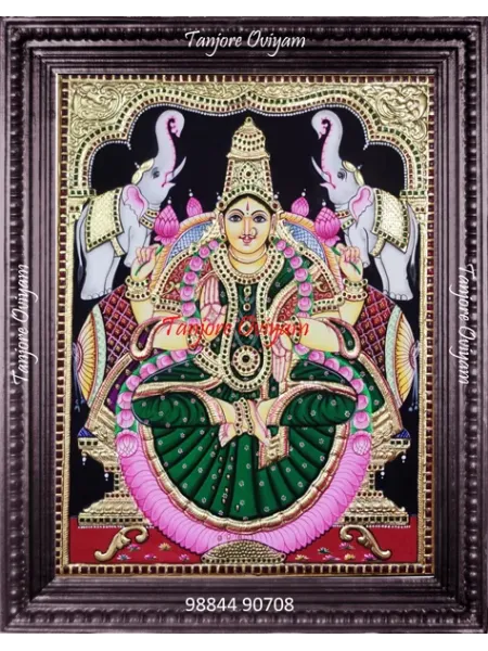 Authentic Handmade Galajalakshmi Tanjore Painting